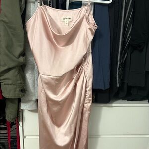 Open Edit Pink Satin Slip Dress